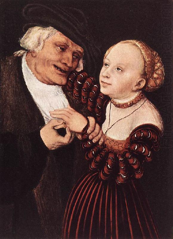 CRANACH, Lucas the Elder Old Man and Young Woman hgsw china oil painting image
